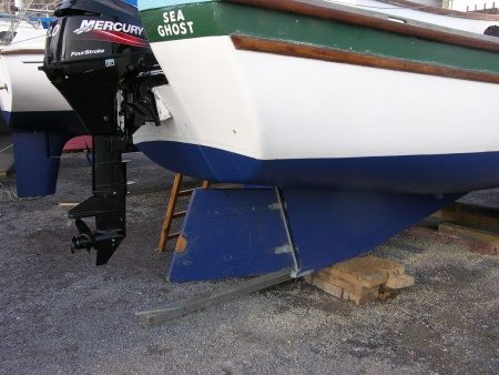 The newly welded rudder