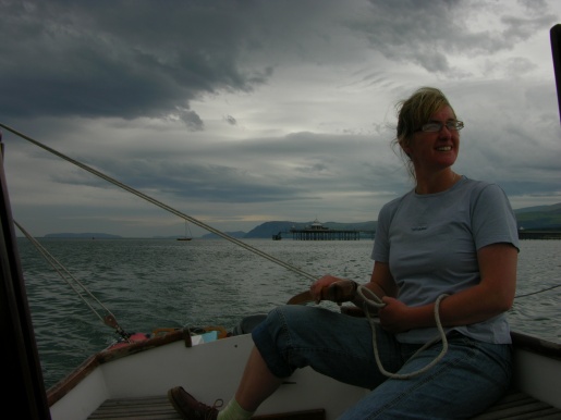 Leaving Bangor under sail