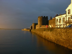Last sun on the Caernarfon wall