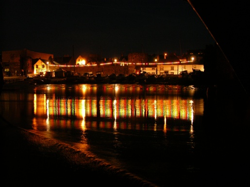 The Conwy quays at night