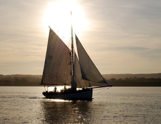 Classic yacht passing us