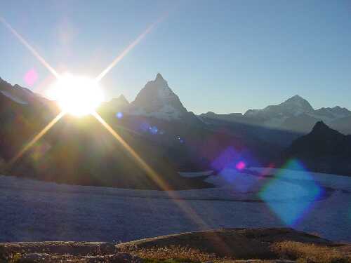 Sunset behind the Matterhorn